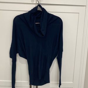 Cowl neck sweater navy blue